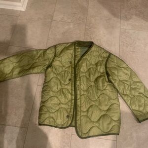 M56 Olive Green Quilted field Jacket liner s small